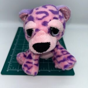 Russ Make Someone Happy Brooke Li'l Peppers Leopard plush paws pink & purple 6"